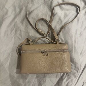 Loro Piana Pebbled Beige Leather Crossbody